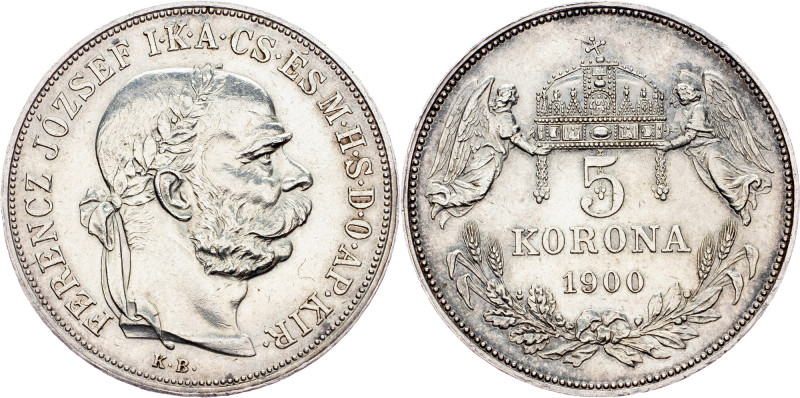 Franz Joseph I., 5 Korona 1900, Kremnitz Austria-Hungary, Franz Joseph I., 5 Kor...