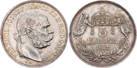 Franz Joseph I., 5 Korona 1907, KB, Kremnitz
