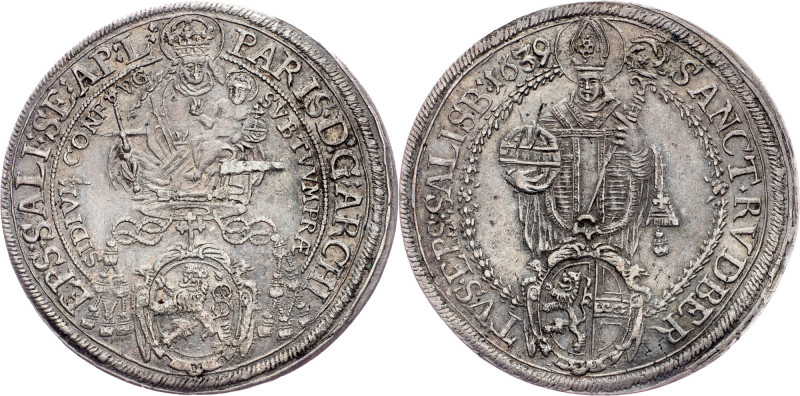 Salzburg, 1 Thaler 1639 Houses and Religion related to Habsburg, Salzburg, 1 Tha...