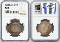 Pedro II., 1000 Reis 1863