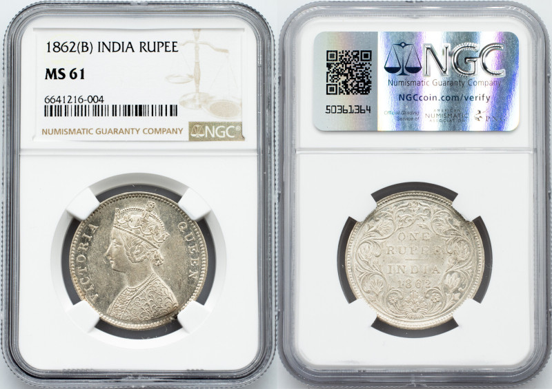 Victoria, 1 Rupee 1862, (B) British India, Victoria, 1 Rupee 1862, (B), 11,66 g,...