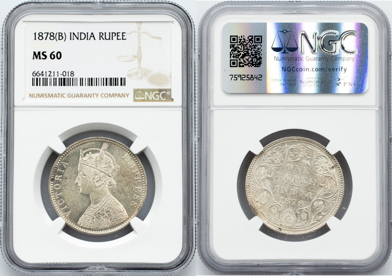 Victoria, 1 Rupee 1878, (B) British India, Victoria, 1 Rupee 1878, (B), 11,66 g,...