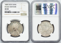 Victoria, 1 Rupee 1889, B, incuse