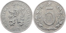 Czechoslovakia, 5 Haléř 1955