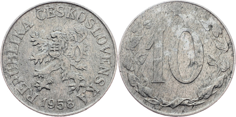 Czechoslovakia, 10 Haléř 1958 Czechoslovakia, Czechoslovakia, 10 Haléř 1958, 1,1...