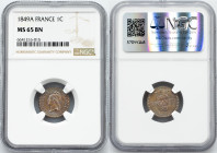 Second Republic, 1 Centime 1849, A