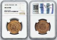 Third Republic, 10 Centimes 1872, K