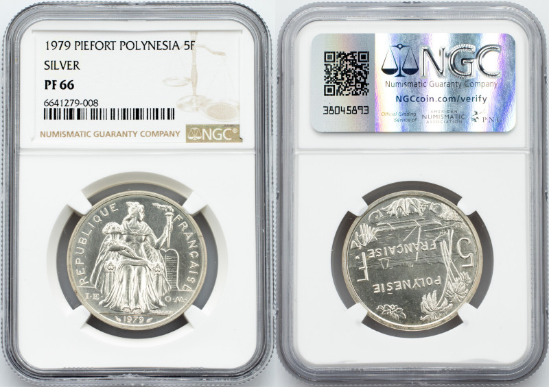 French Polynesia, 5 Francs 1979, PIEFORT French Polynesia, French Polynesia, 5 F...
