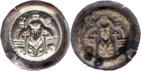 Konrad II., Heinrich I., Johann I., Brakteat 1221-1260, Hildesheim