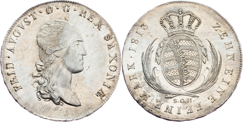 Sachsen, 1 Thaler 1813, SGH Germany, Sachsen, 1 Thaler 1813, SGH, 28,031 g, Ag, ...