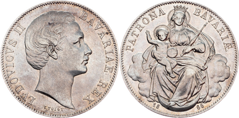 Bayern, Louis II., 1 Thaler 1866, Munich Germany, Bayern, Louis II., 1 Thaler 18...