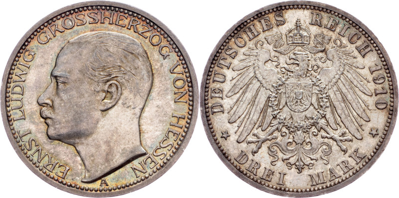 Grand duchy of Hessen-Darmstadt, Ernest Louis, 3 Mark 1910, A, Berlin Germany, G...