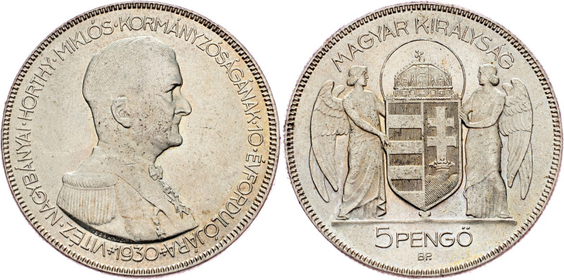 Nicolas Horthy, 5 Pengo 1930, Budapest, ARTEX? Hungary, Nicolas Horthy, 5 Pengo ...