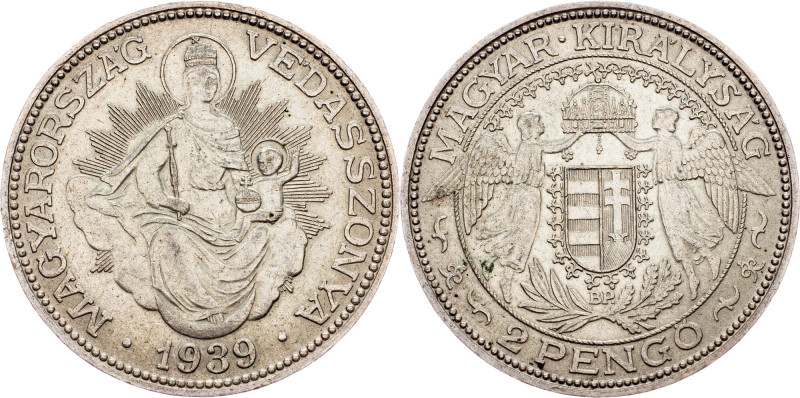 Nicolas Horthy, 2 Pengo 1939, Budapest Hungary, Nicolas Horthy, 2 Pengo 1939, Bu...