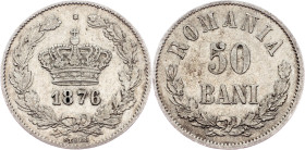Carol I., 50 Bani 1876, Brussels