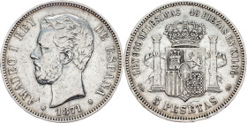 Amadeo I., 5 Pesetas 1871, SDM