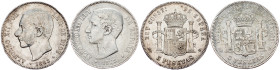 Alfonso XII., 5 Pesetas 1875, 1885, DEM, MSM