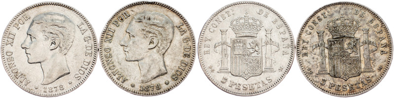 Alfonso XII., 5 Pesetas 1878, DEM Spain, Alfonso XII., 5 Pesetas 1878, DEM, 49,8...