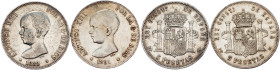 Alfonso XIII., 5 Pesetas 1889, 1891, MPM, PGM