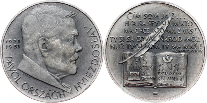 Czechoslovakia, Medal 1981, Peter A. Czechoslovakia, Czechoslovakia, Medal 1981,...