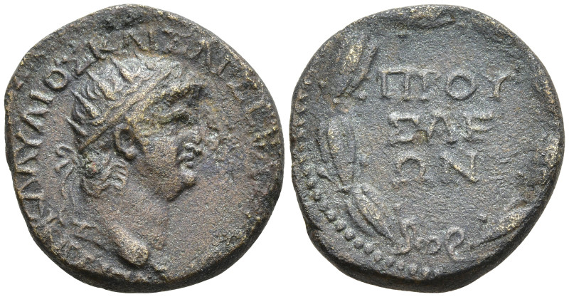 Bithynia, Prusa ad Olympum. Nero Æ. 54-68. Diassarion Orichalcum, after 62. ΝΕΡΩ...