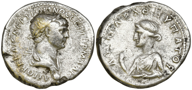 Cappadocia, of Caesarea-Eusebia Trajan AR Didrachm AD 112-114. ΑΥΤΟΚΡ ΚΑΙϹ ΝΕΡ Τ...