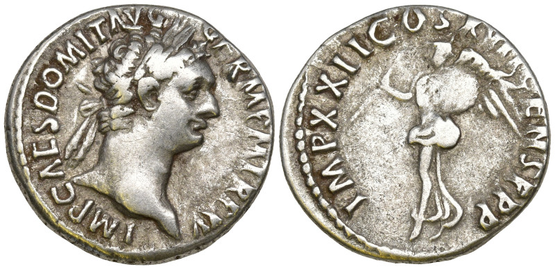 DOMITIAN AR Denarius. Rome. AD 81-96. IMP CAES DOMIT AVG GERM P M TR P XV. Laure...