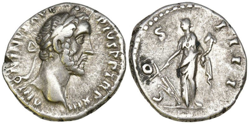 Antoninus Pius AR Denarius. Rome, AD 149-150. ANTONINVS AVG PIVS P P TR P XIII, ...