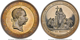 Franz Joseph I silver "Visit to the Holy Sepulcher" Medal 1869-Dated MS63 NGC, Wurzb-2483, Hauser-651. 72mm. By J. Tautenhayn. Struck to commemorate t...