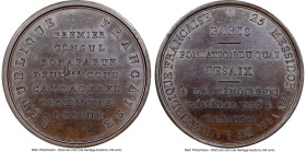 Napoleon bronze "Quai Desaix" Medal 1800-Dated MS65 Brown NGC, Bramsen-68, Julius-845. 42mm. REPUBLIQUE FRANCAISE / PREMIER / CONSUL / BONAPARTE / DEU...