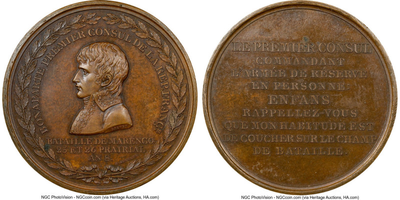Republic bronze "Battle of Marengo" Medal 1800-Dated MS63 Brown NGC, Julius-796,...