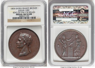 Napoleon bronze "King of Italy in Milan" Medal 1805-Dated AU55 Brown NGC, Julius-1382. 41mm. Signed L. M. Touches of aqua tone across the highpoints. ...