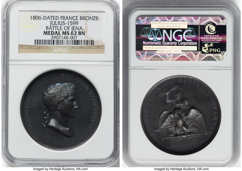 Napoleon bronze "Battle of Jena" 1806-Dated MS62 Brown NGC, Julius-1599. 41mm. H...