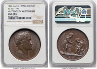 Napoleon bronze "Napoleon of Wurtemburg Marriage" Medal 1807-Dated MS64 Brown NGC, Bramsen-662, Julius-1796. 40mm. By Andrieu. Denon as mintmaster. NA...