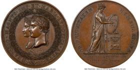Napoleon bronze "Marriage of Napoleon & Marie-Louise" Medal 1810-Dated MS63 Brown NGC, Bramsen-960, Julius-2271. 48mm. By Mercié. Commemorating the ma...