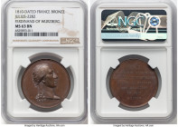 Napoleon bronze "Duke of Wurzburg Mint Visit" Medal 1810-Dated MS63 Brown NGC, Bramsen-968, Julius-2282. 34mm. By Brenet. Denon as mintmaster. Bare bu...