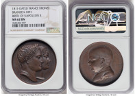 Napoleon bronze "Birth of Napoleon II" Medal 1811-Dated MS62 Brown NGC, Bramsen-1091. 41mm. By Andrieu. HID09801242017 © 2023 Heritage Auctions | All ...
