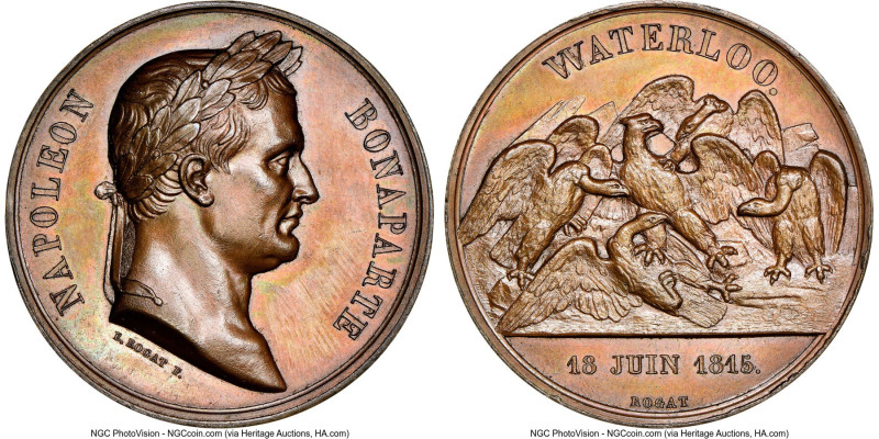 Napoleon bronze "Battle of Waterloo" Medal 1815-Dated MS65 Brown NGC, Bramsen-16...