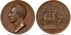 Louis XVIII bronze "Spanish Campaign Success" Medal 1823-Dated UNC Details (Rim Damage) NGC, Cf. Julius-3787. 51mm. By Caunois. Ex. The Maplewood Coll...