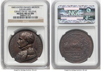 "Napoleon's Tomb at St. Helena Memorial" bronze Medal 1840-Dated MS62 Brown NGC, Bramsen-1990, Julius-4009. 41mm. By A. Bovy. NAPOLEON EMPEREUR Unifor...