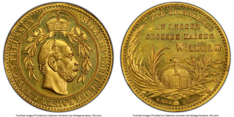 Prussia brass Specimen "In Memory of Wilhelm I" Medal 1888 SP65 PCGS, 28mm. HID0...