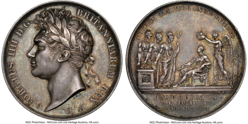 George IV silver "Coronation" Medal 1821 AU58 NGC, BHM-1070, Eimer-1146a. 35mm. ...