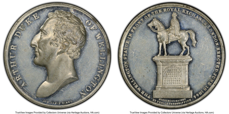 "Erection of Wellington Equestrian Statue" white metal Specimen Medal 1844 SP58 ...