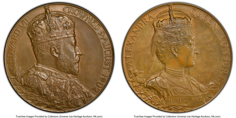 Edward VII Specimen "Coronation" Medal 1902 SP63 PCGS, Eimer-1871a. 56mm. EDWARD...