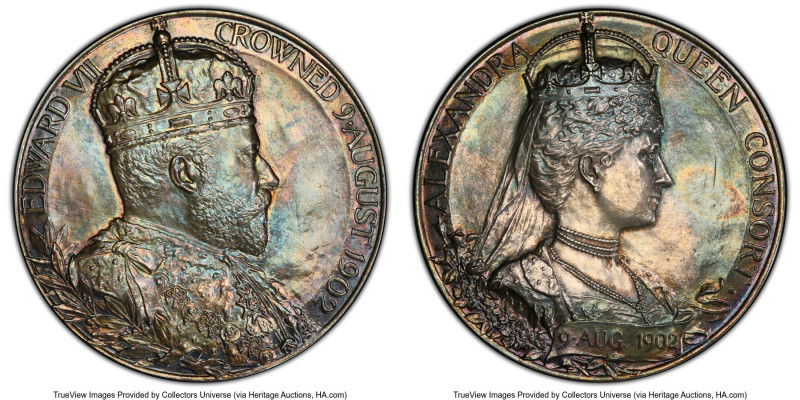 Edward VII silver Matte "Coronation" Specimen Medal 1902 SP63 PCGS, BHM-3737, Ei...