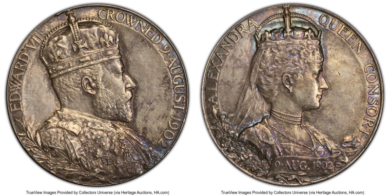 Edward VII silver Matte Specimen "Coronation" Medal 1902 SP58 PCGS, BHM-3737, Ei...