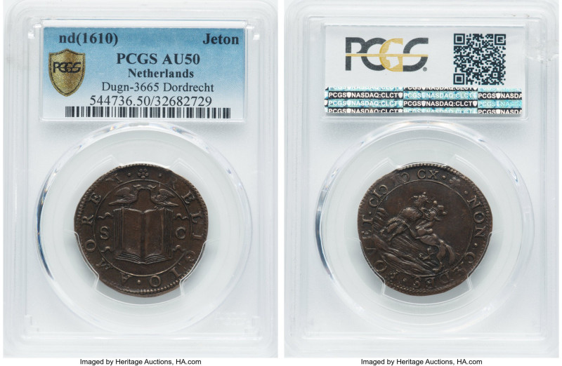 Dordrecht. Henry IV Assassination copper Jeton ND (1610) AU50 Brown PCGS, Dugn-3...