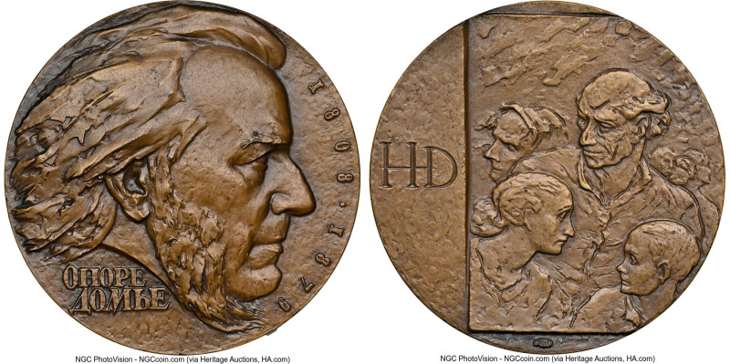 "Honore Daumier" bronze Medal 1981-(L) MS68 Brown NGC, 60mm. By A. Koponhok. HID...