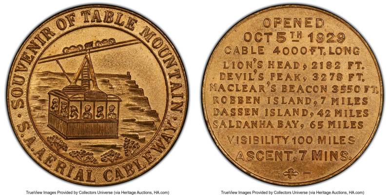 "Table Mountain" Specimen Medal 1929 SP64 PCGS, Hern-1260b. 33mm. HID09801242017...