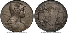 Confederation silver "Swiss Shooting Fest - Luzern" Medal 1901 MS63 NGC, Richter-879b. 45mm. By Hans Frei (Basel). HID09801242017 © 2023 Heritage Auct...